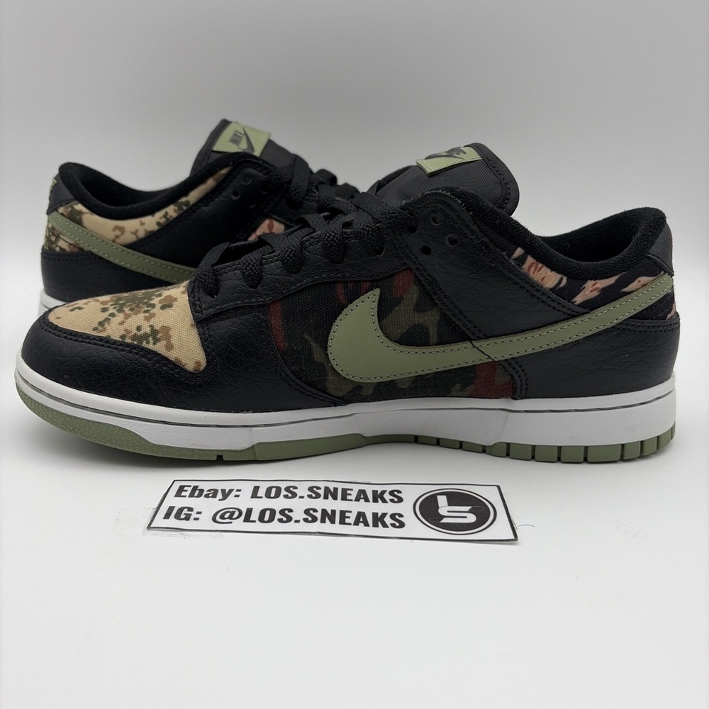 Size 9.5 - Nike Dunk SE Low Black Multi-Camo (DH0957-001) - Picture 2 of 8
